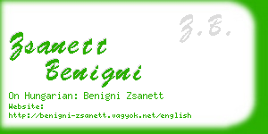 zsanett benigni business card